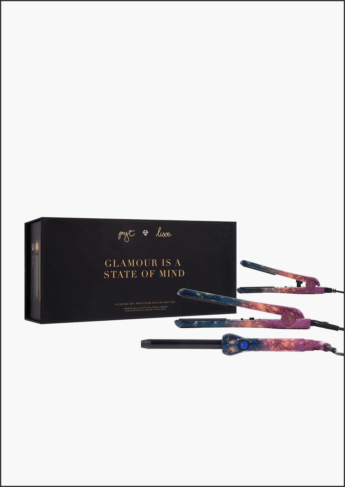 Lola Set - Galaxy: Ceramic Styler, 19mm Curling Wand, Mini Styler